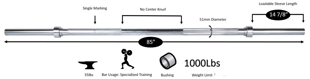 York Barbell 7′ Extreme 2″ Grip Olympic Weight Bar