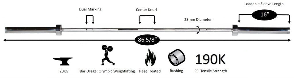 York Barbell Elite Olympic Training Weight Bar