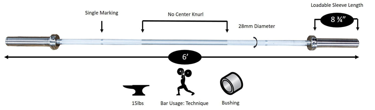 York Barbell “Ultra-Lite” Aluminum Weight Bar