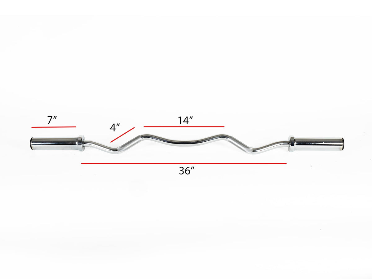 York Barbell 4′ International Chrome Curl Bar