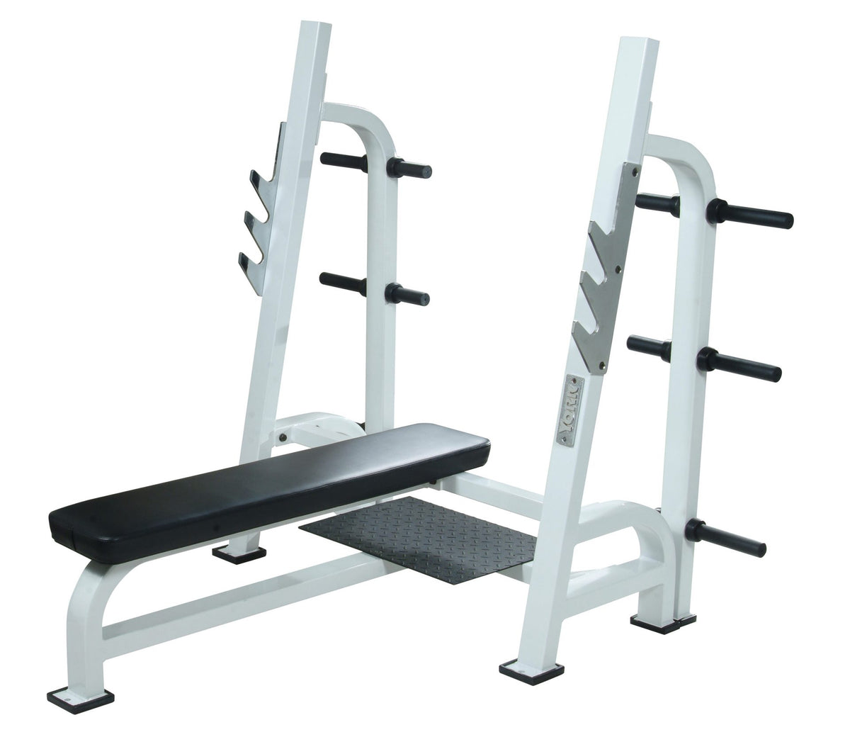 York Barbell STS Olympic Flat Bench w/ Gun Racks