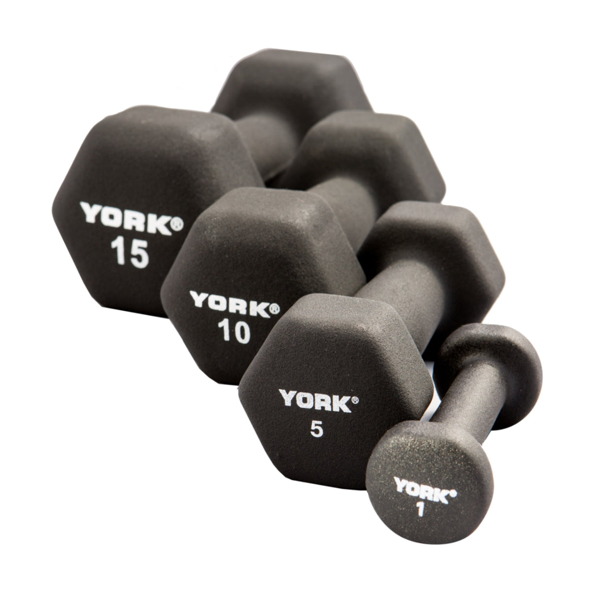 York Neoprene Dumbbells - Black