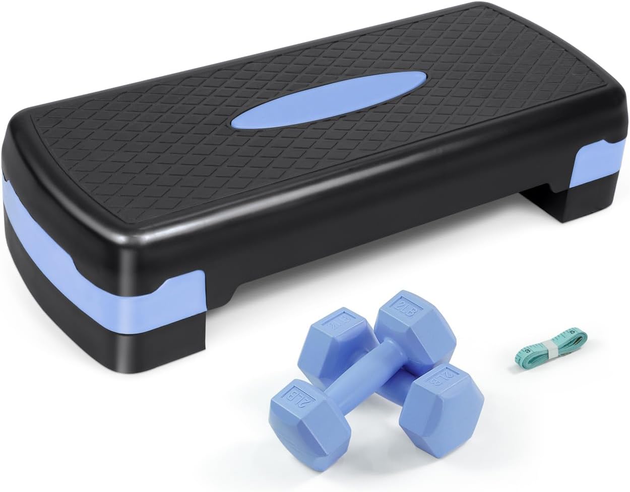 CAP Barbell Adjustable Aerobic Stepper Set with 2 Dumbbells & Measuring Tape