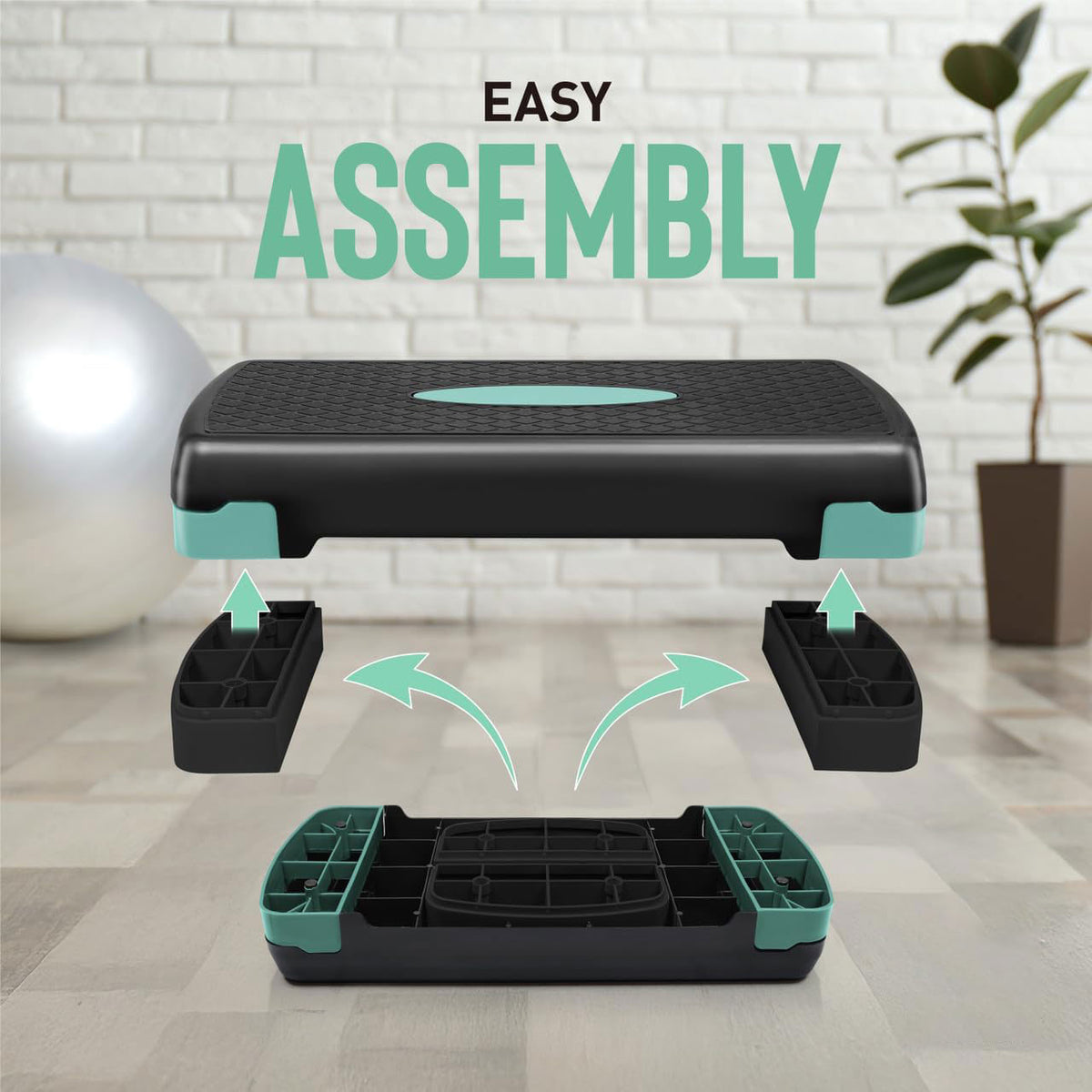 CAP Barbell Adjustable Aerobic Stepper Set with 2 Dumbbells &amp; Measuring Tape