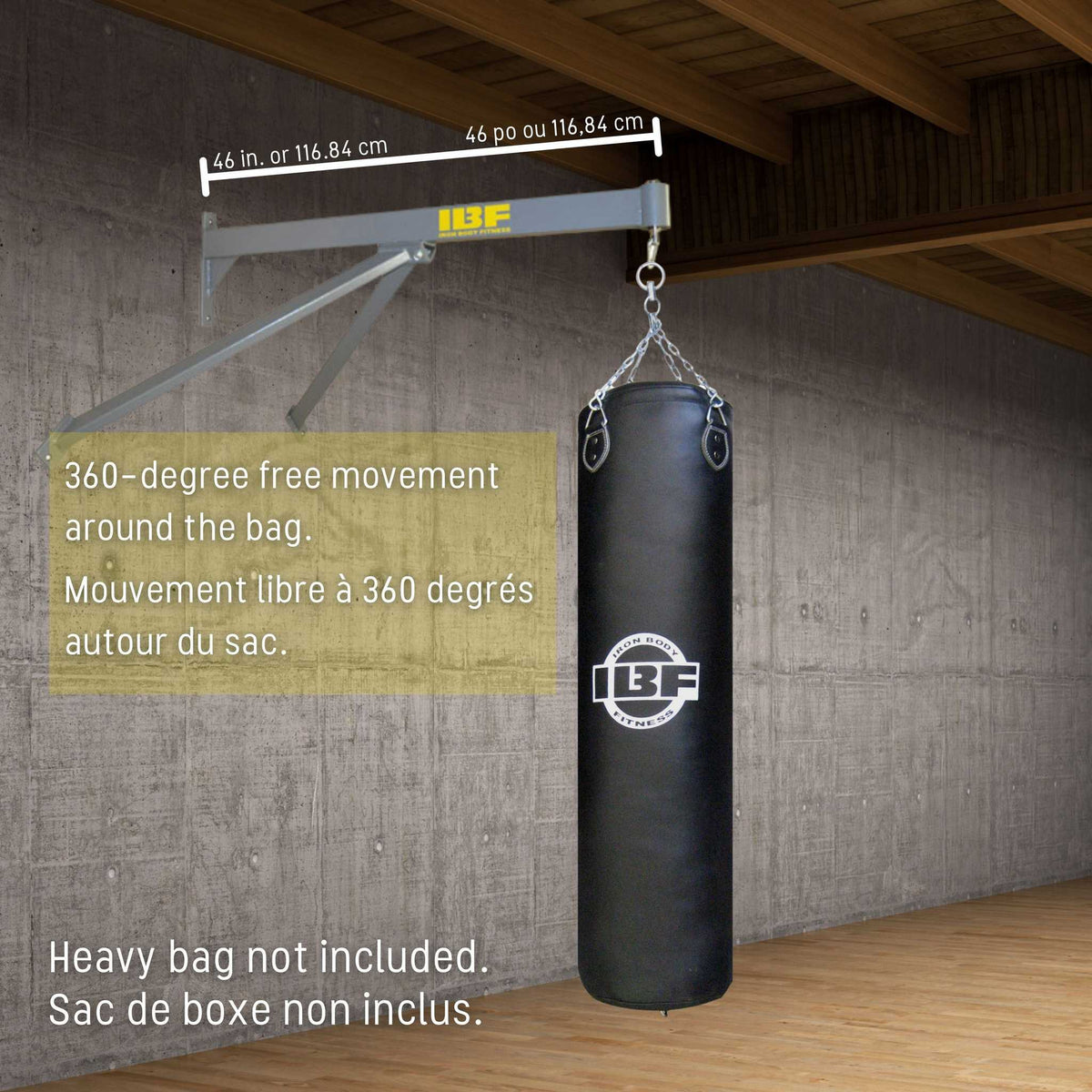 Iron Body Fitness Heavy Punching Bag Wall Mount