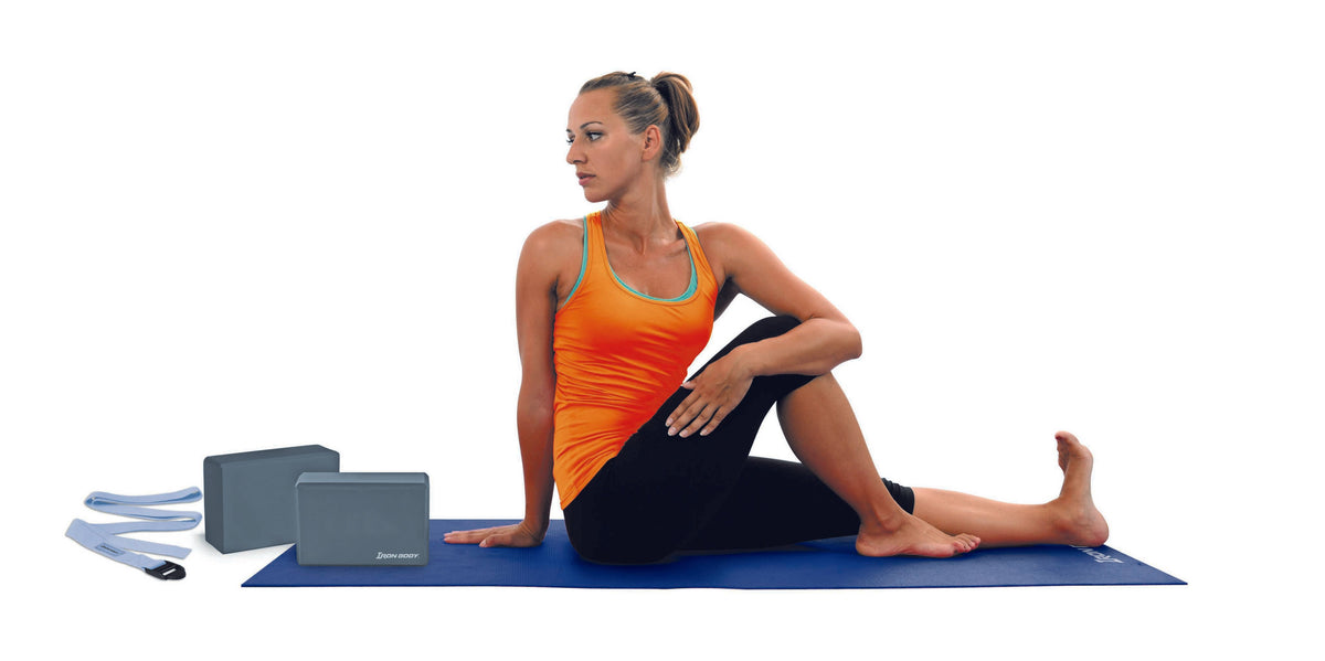 Iron Body Fitness Beginner Yoga Set with Mat, Strap &amp; 2 Blocks