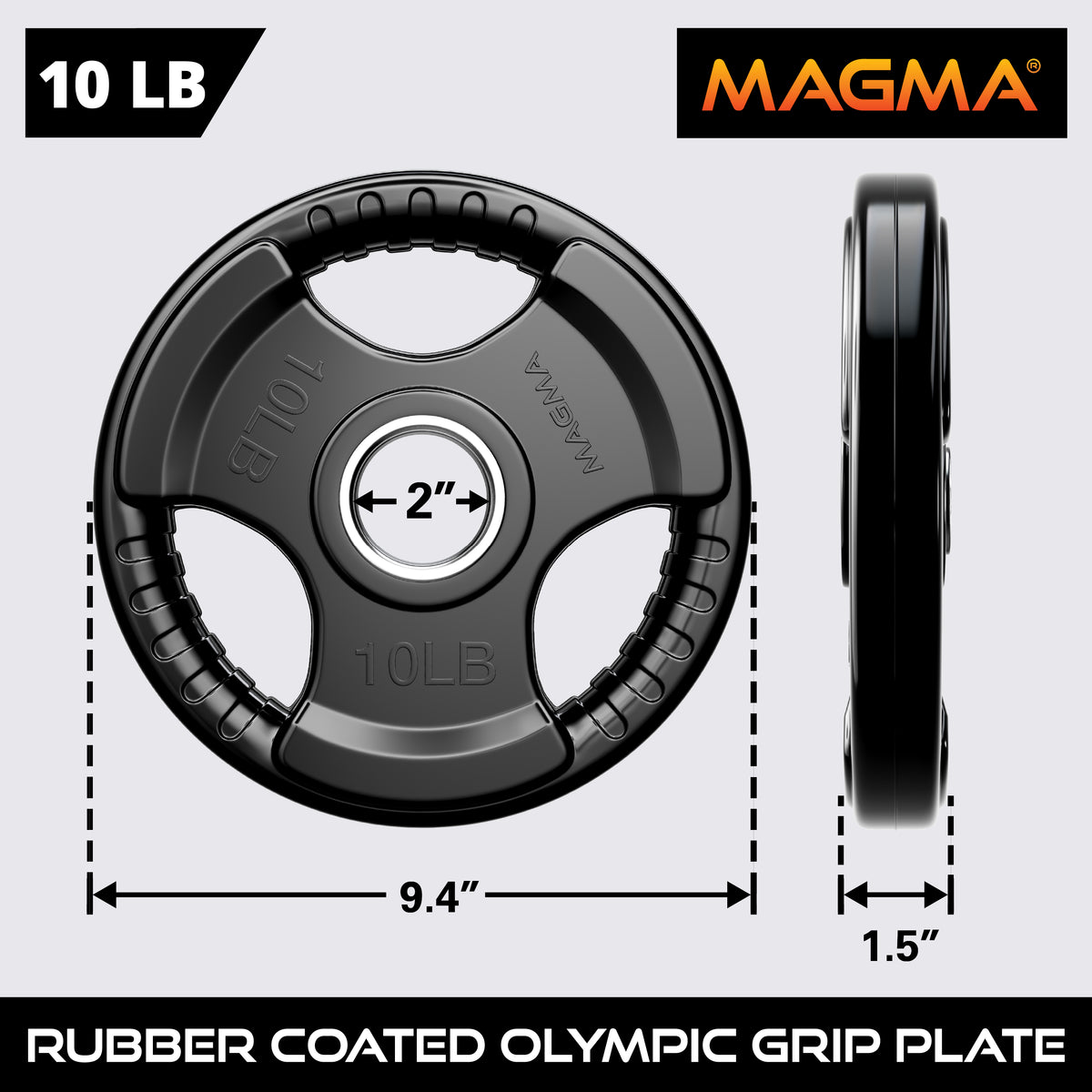 MAGMA Virgin Rubber 2-inch Olympic Grip Plates