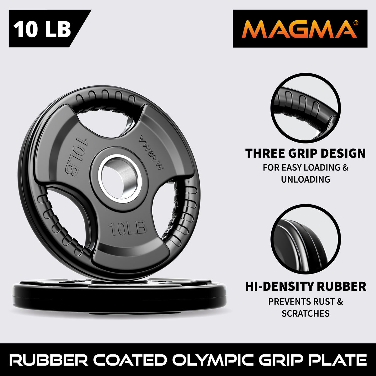 MAGMA Virgin Rubber 2-inch Olympic Grip Plates
