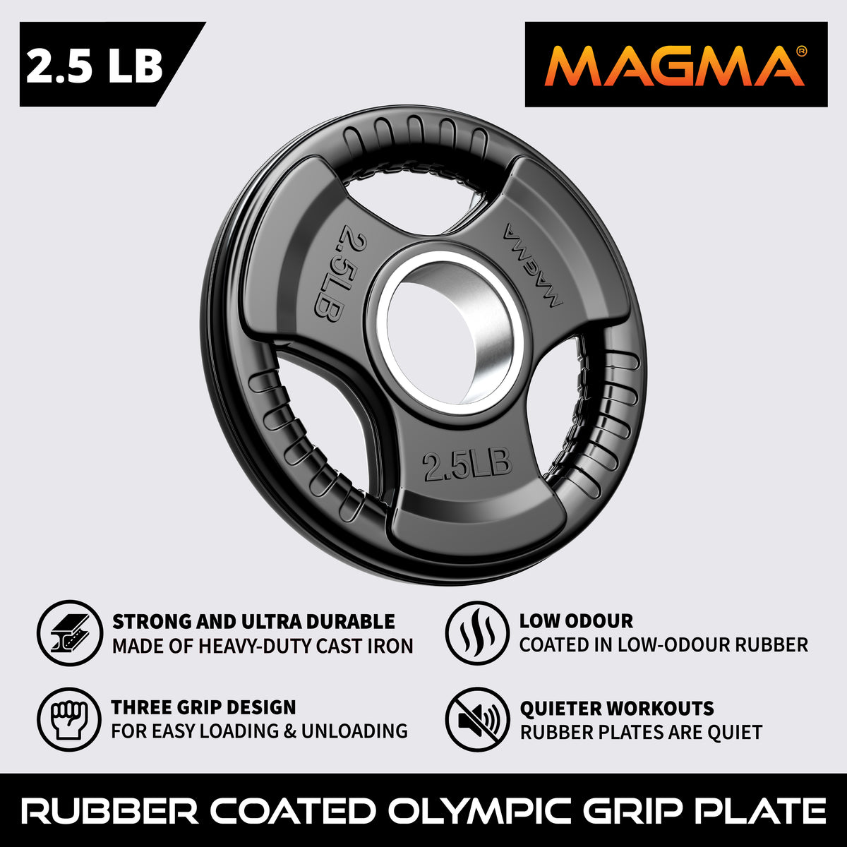 MAGMA Virgin Rubber 2-inch Olympic Grip Plates