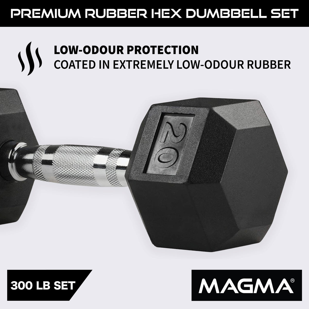MAGMA Rubber Hex Dumbbell Sets