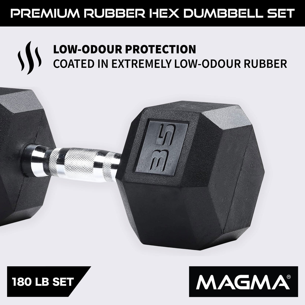 MAGMA Rubber Hex Dumbbell Sets
