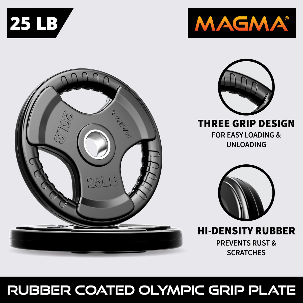MAGMA Virgin Rubber 2-inch Olympic Grip Plates