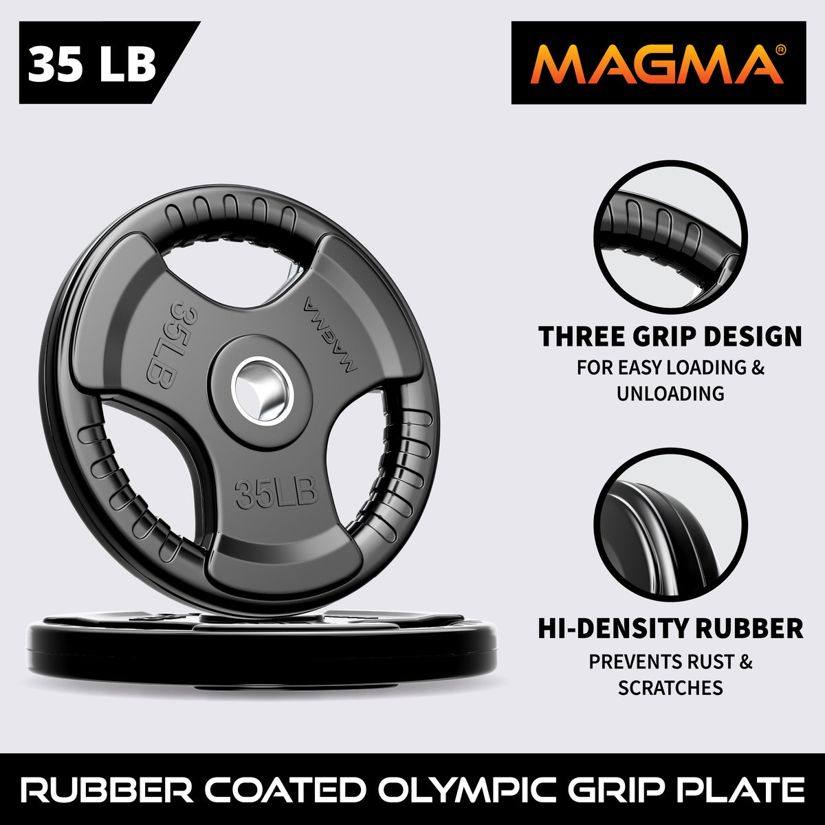 MAGMA Virgin Rubber 2-inch Olympic Grip Plates