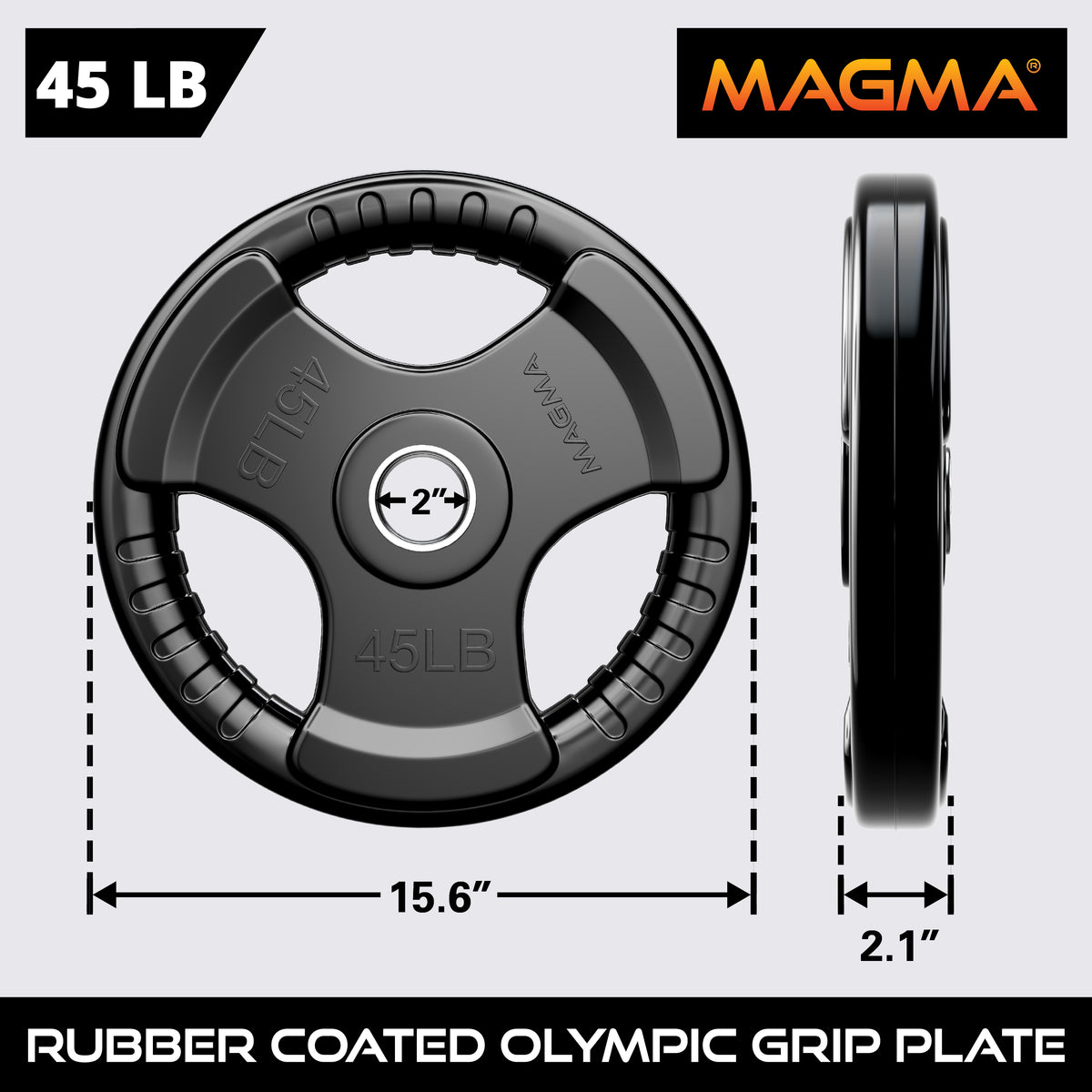 MAGMA Virgin Rubber 2-inch Olympic Grip Plates