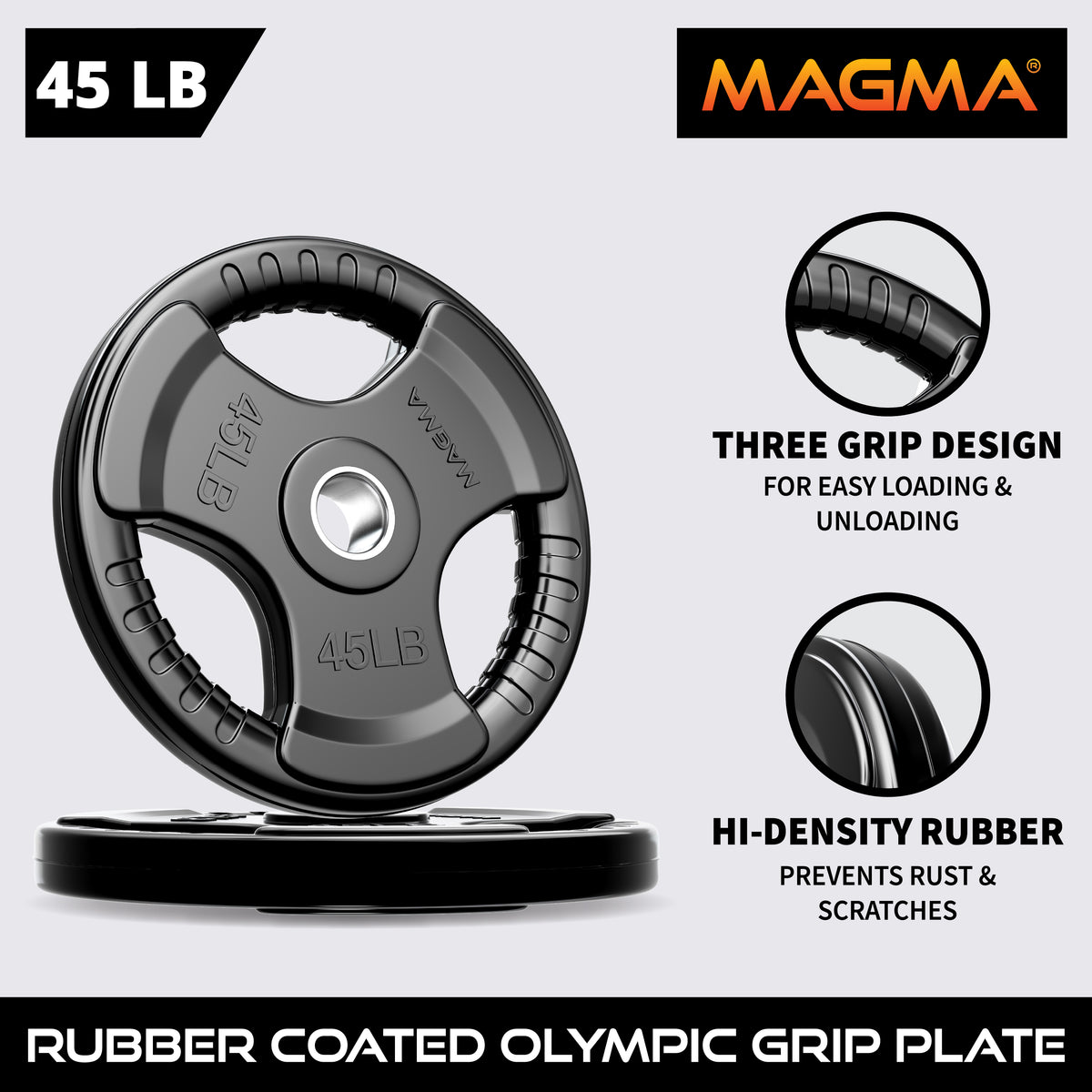 MAGMA Virgin Rubber 2-inch Olympic Grip Plates