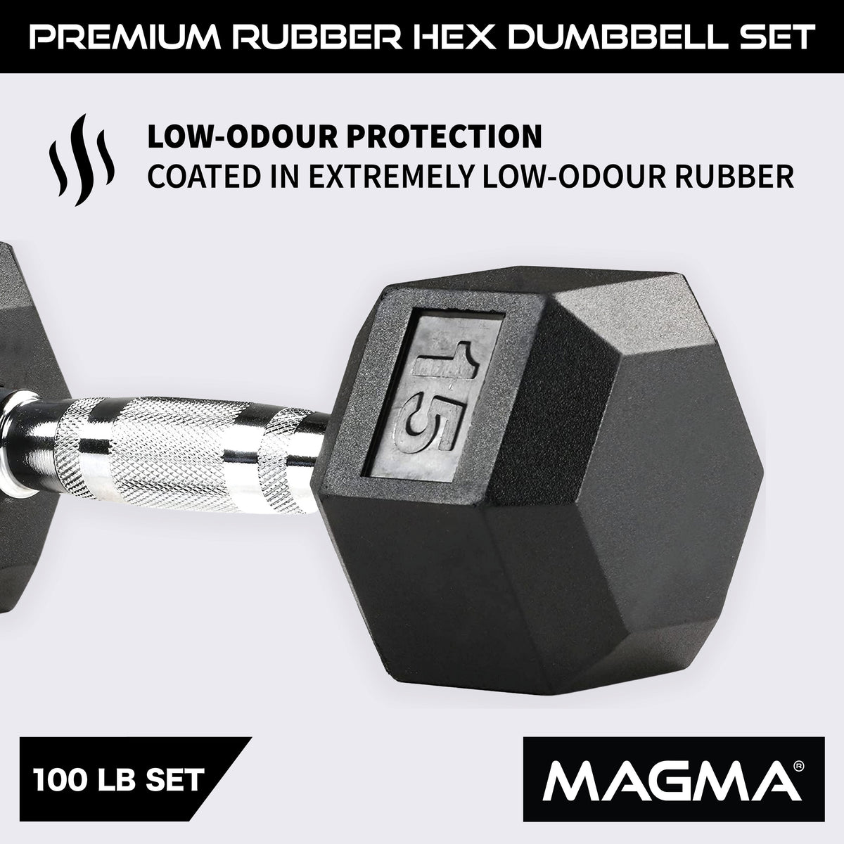 MAGMA Rubber Hex Dumbbell Sets