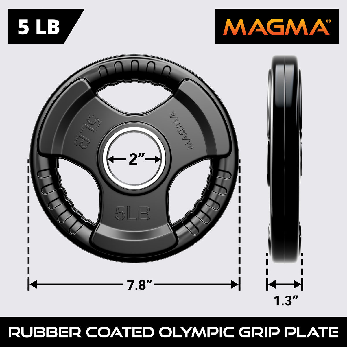MAGMA Virgin Rubber 2-inch Olympic Grip Plates