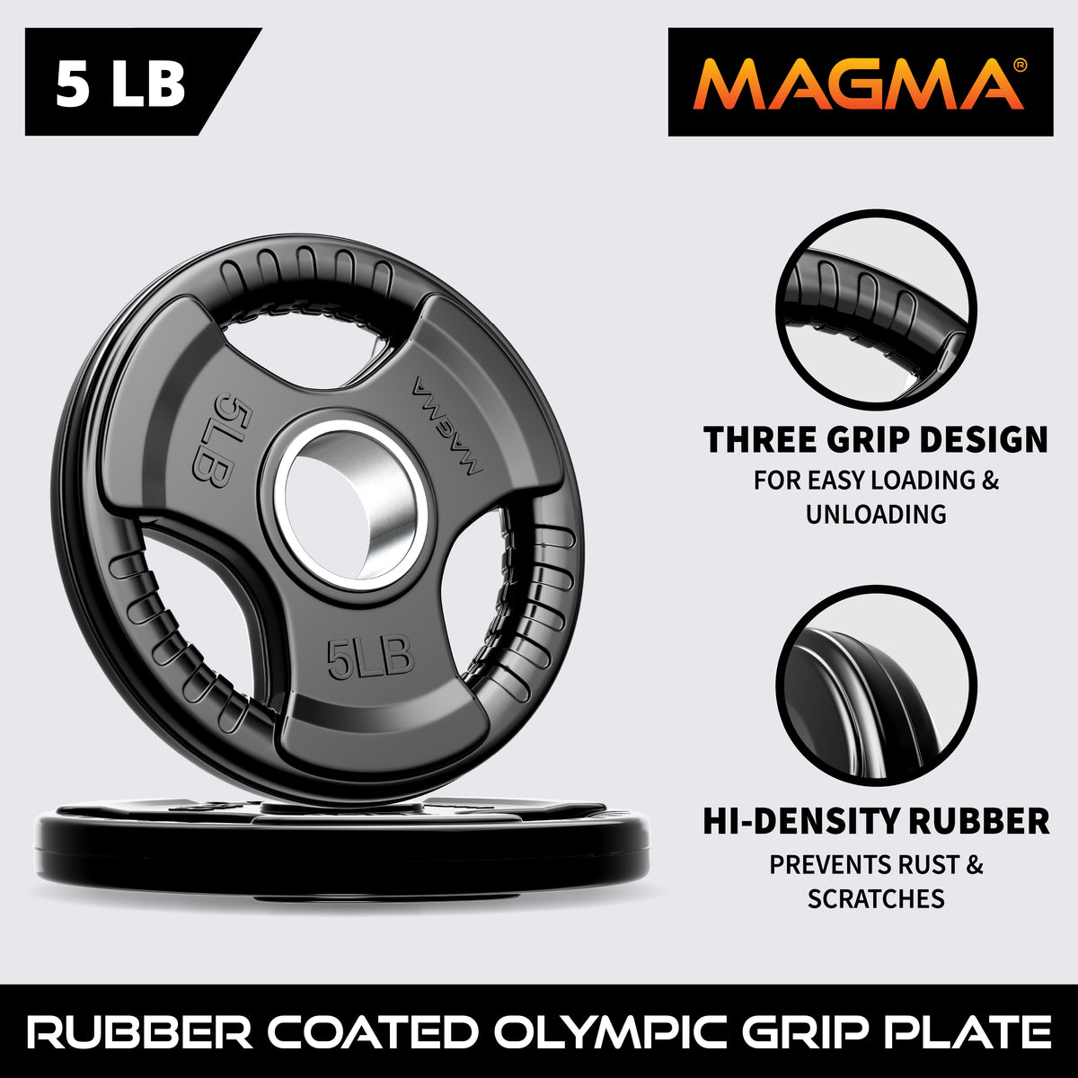 MAGMA Virgin Rubber 2-inch Olympic Grip Plates