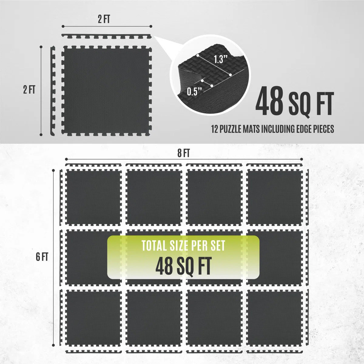 CAP Barbell Puzzle Mats (Black)