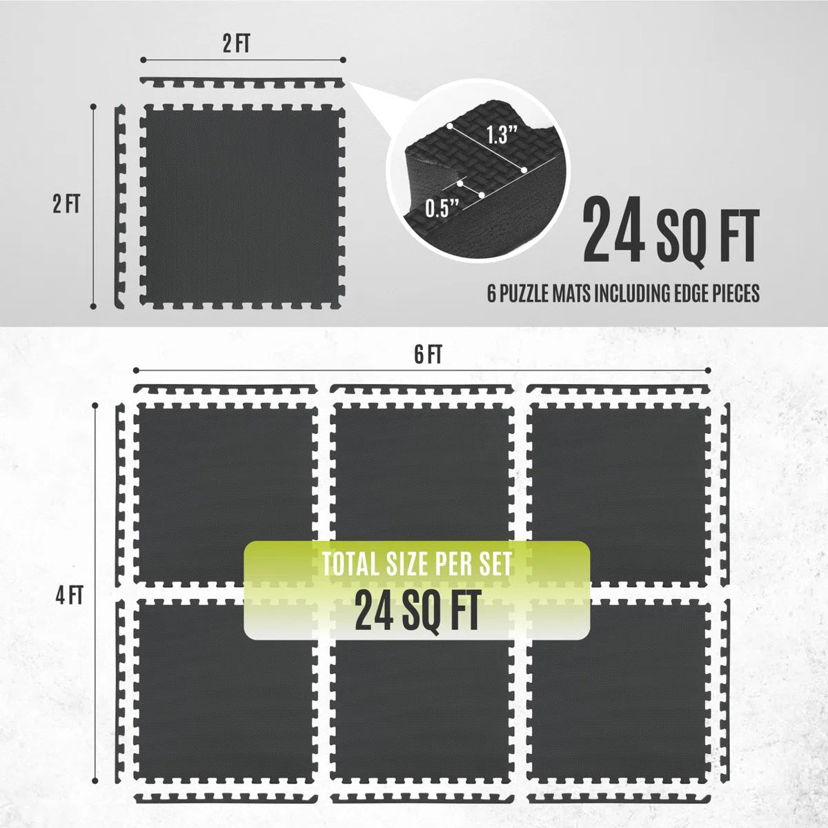 CAP Barbell Puzzle Mats (Black)