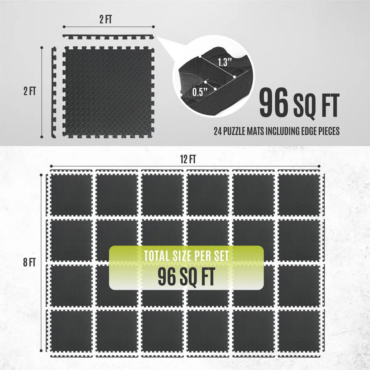 CAP Barbell Puzzle Mats (Black)