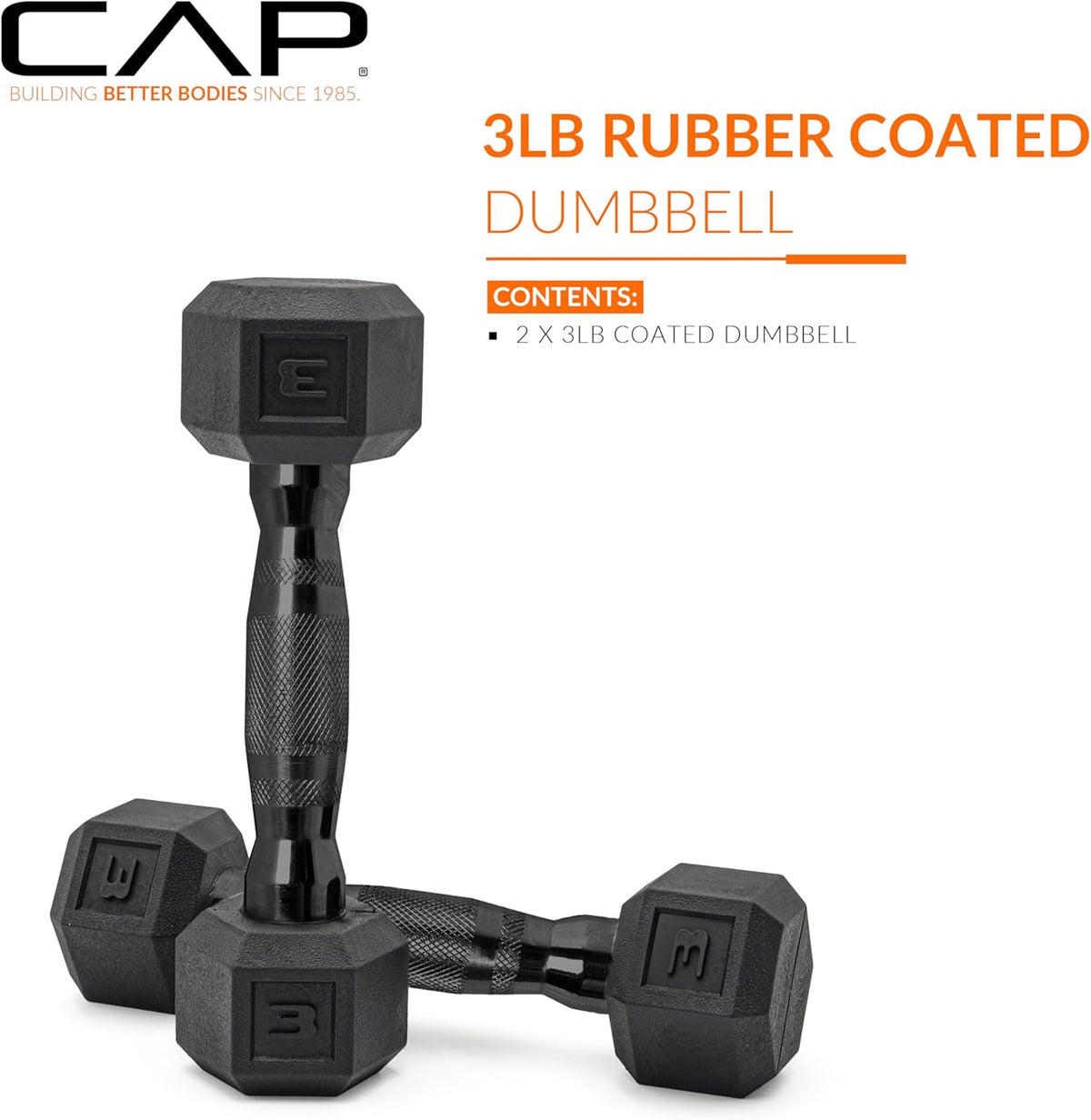 CAP Barbell Rubber Hex Dumbbells