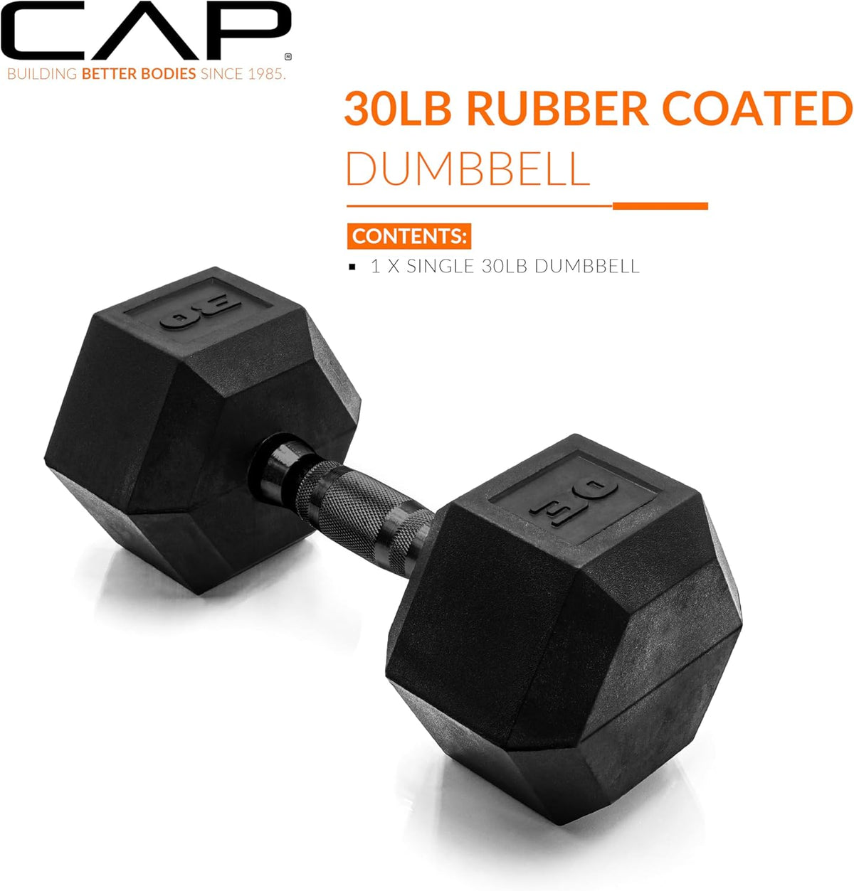 CAP Barbell Rubber Hex Dumbbells