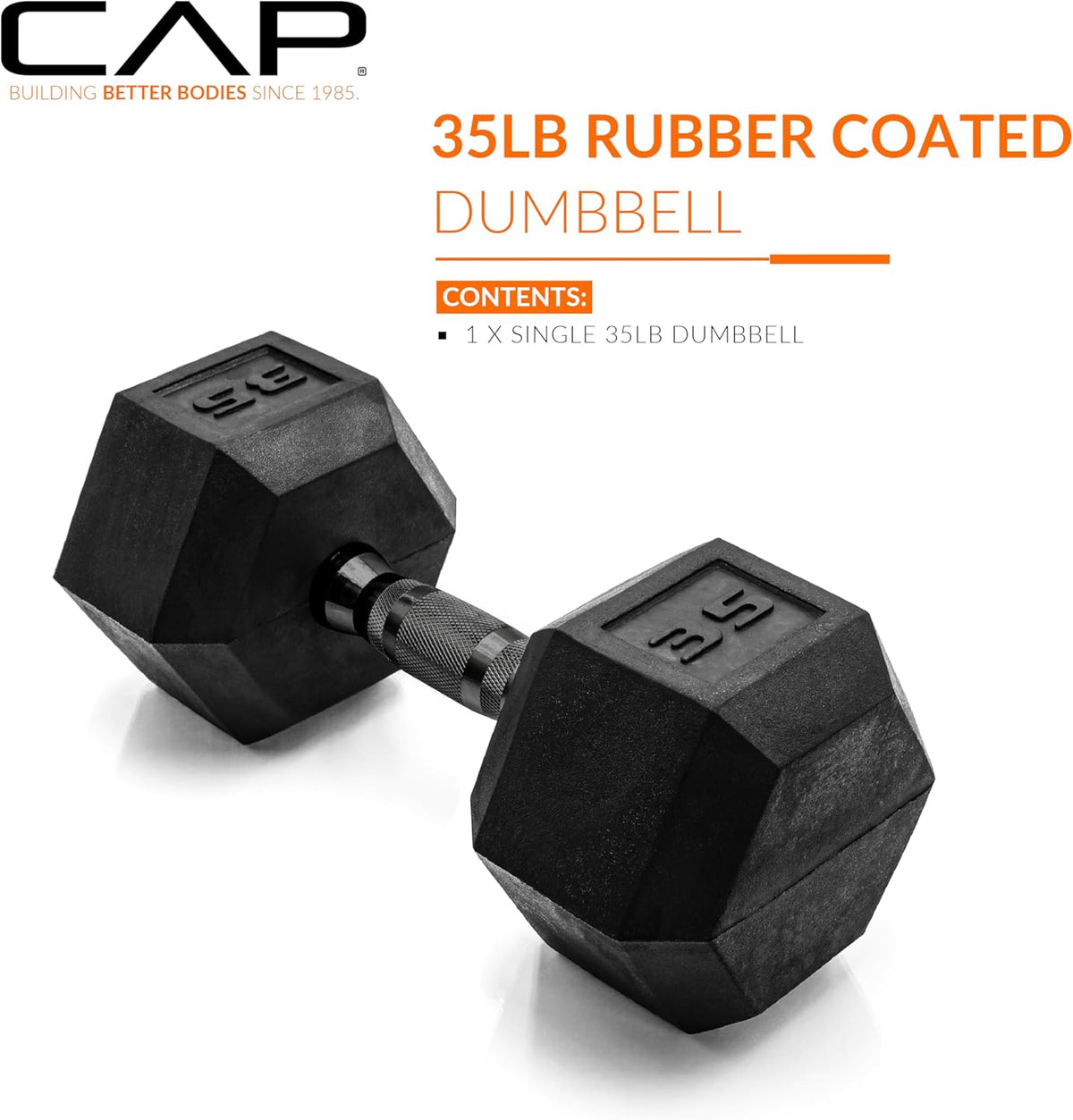 CAP Barbell Rubber Hex Dumbbells