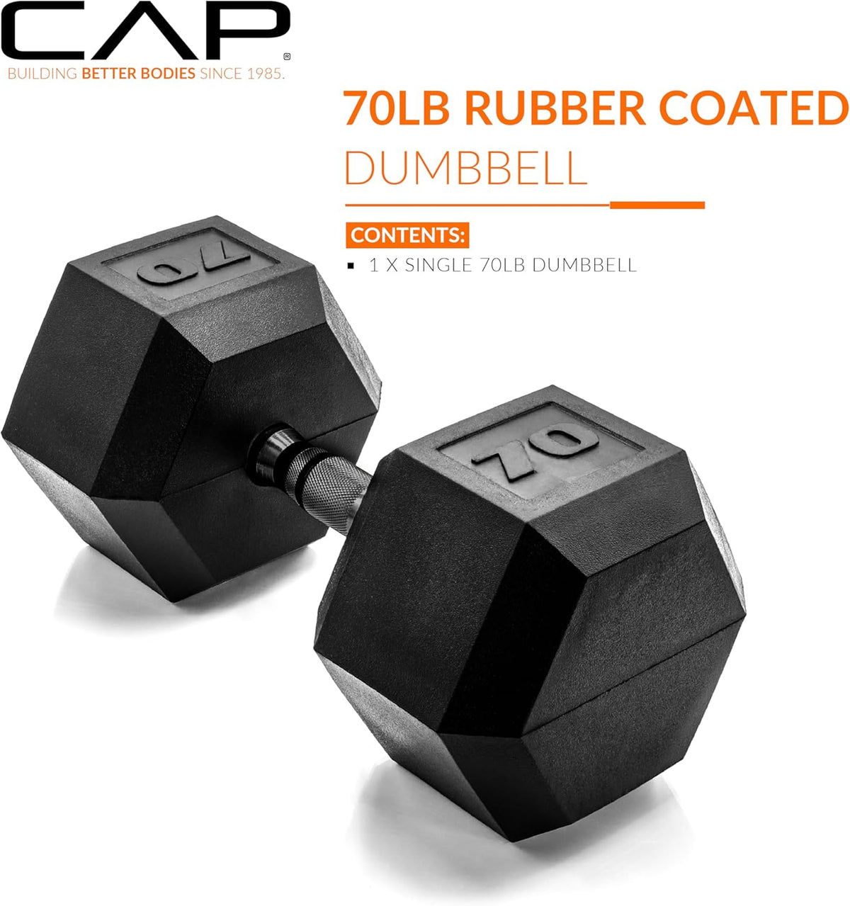 CAP Barbell Rubber Hex Dumbbells