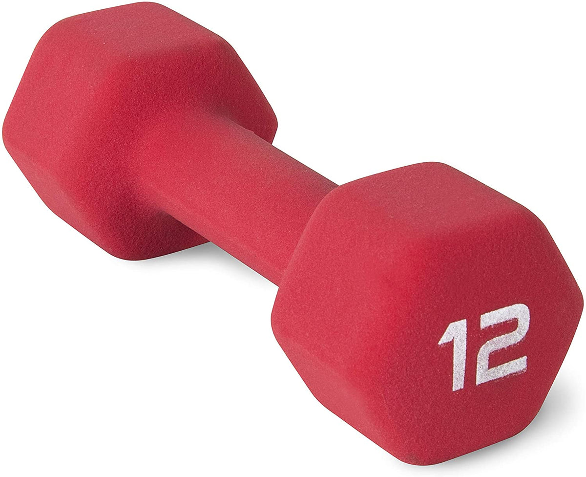 Neoprene Dumbbell Weights - 12LB Red, Single