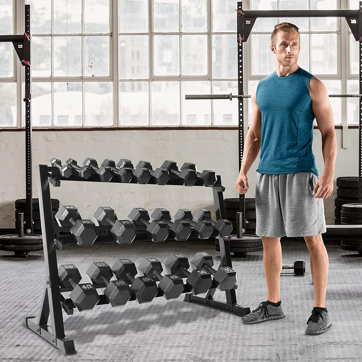 CAP Barbell 3-Tier 51-Inch Commercial Dumbbell Rack