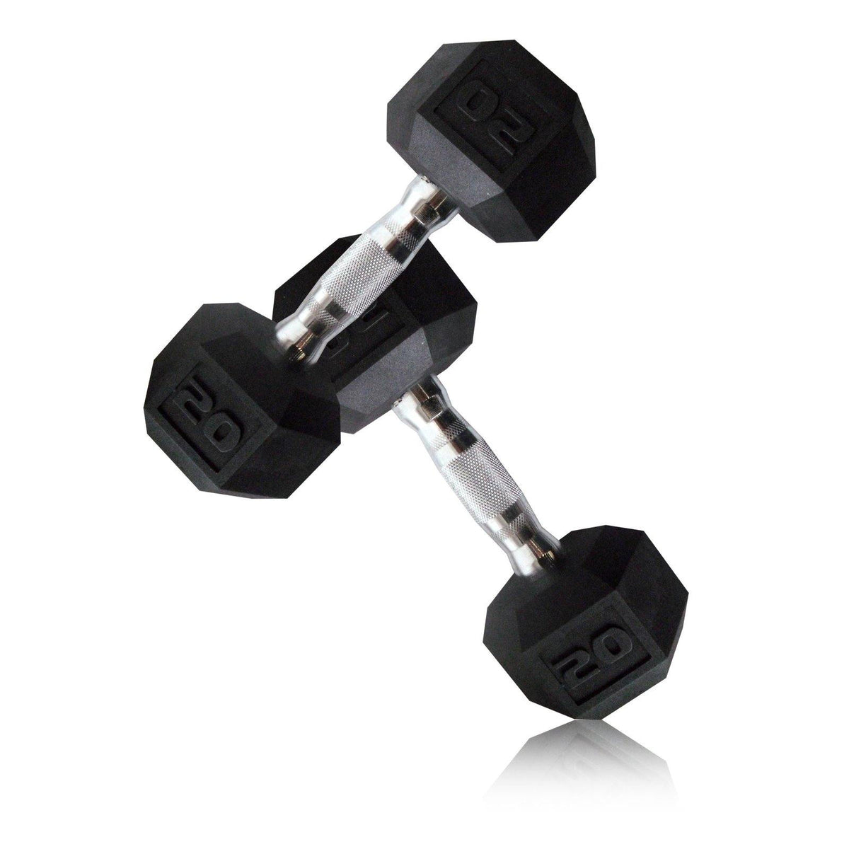 Rubber Hex Dumbbell, Pair 20 lbs
