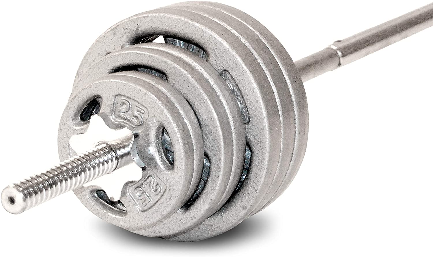 Fitness Cap 40 Lb Weight Set With Solid Curl Bar Barbell Weight