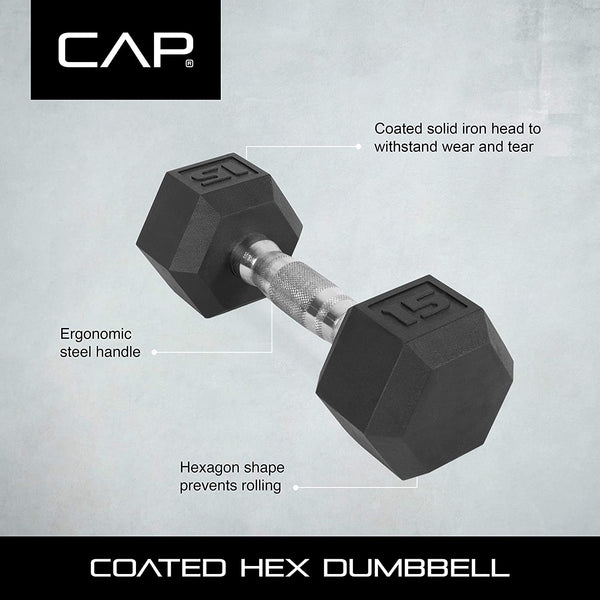 CAP Barbell 5-75 LB Rubber Hex 1200LB Dumbbell Set MAGMA Fitness