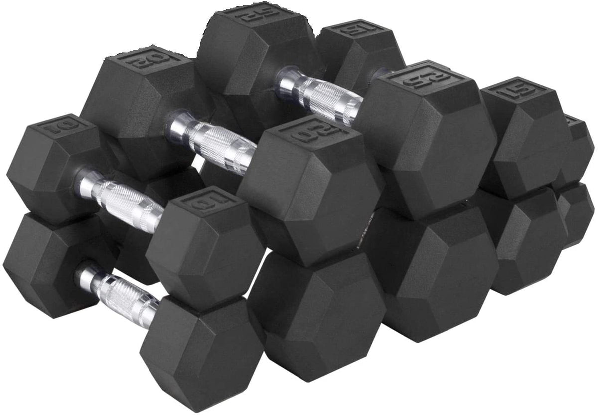 CAP Barbell 5-25 LB Rubber Hex 150LB Dumbbell Set | MAGMA Fitness