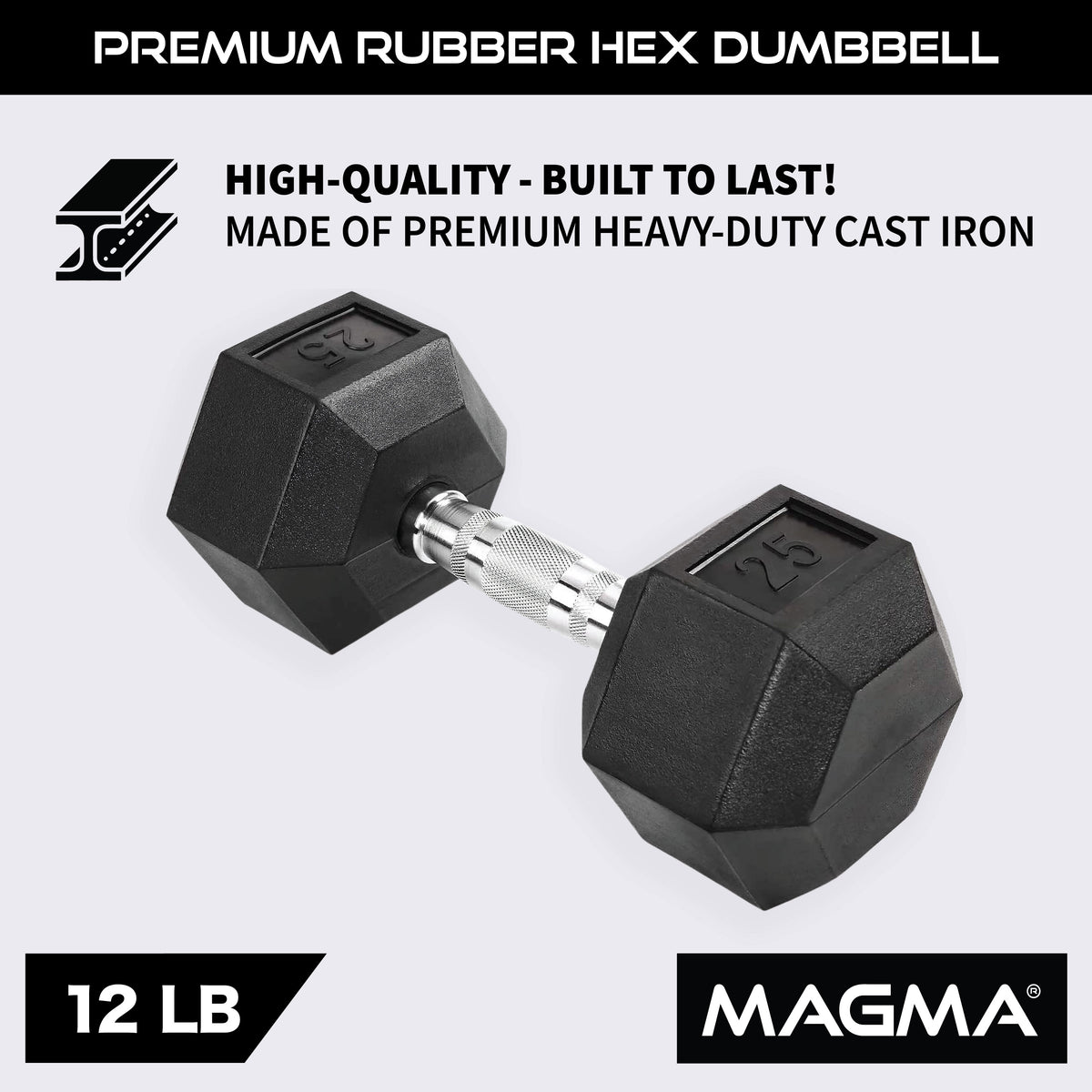MAGMA Rubber Hex Dumbbells