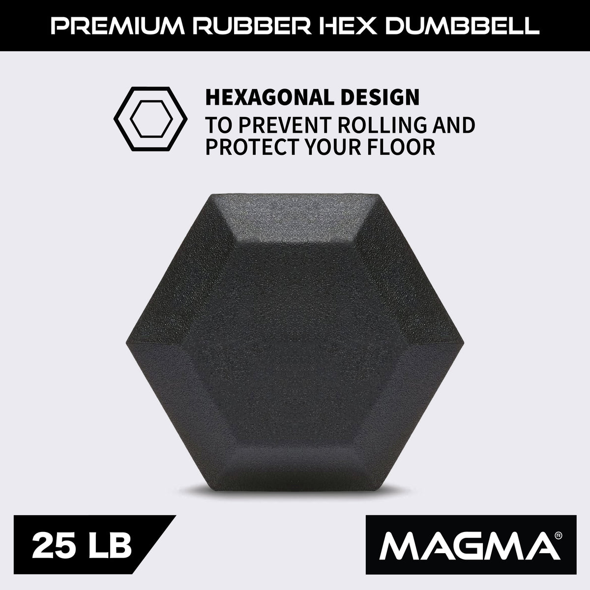 MAGMA Rubber Hex Dumbbells