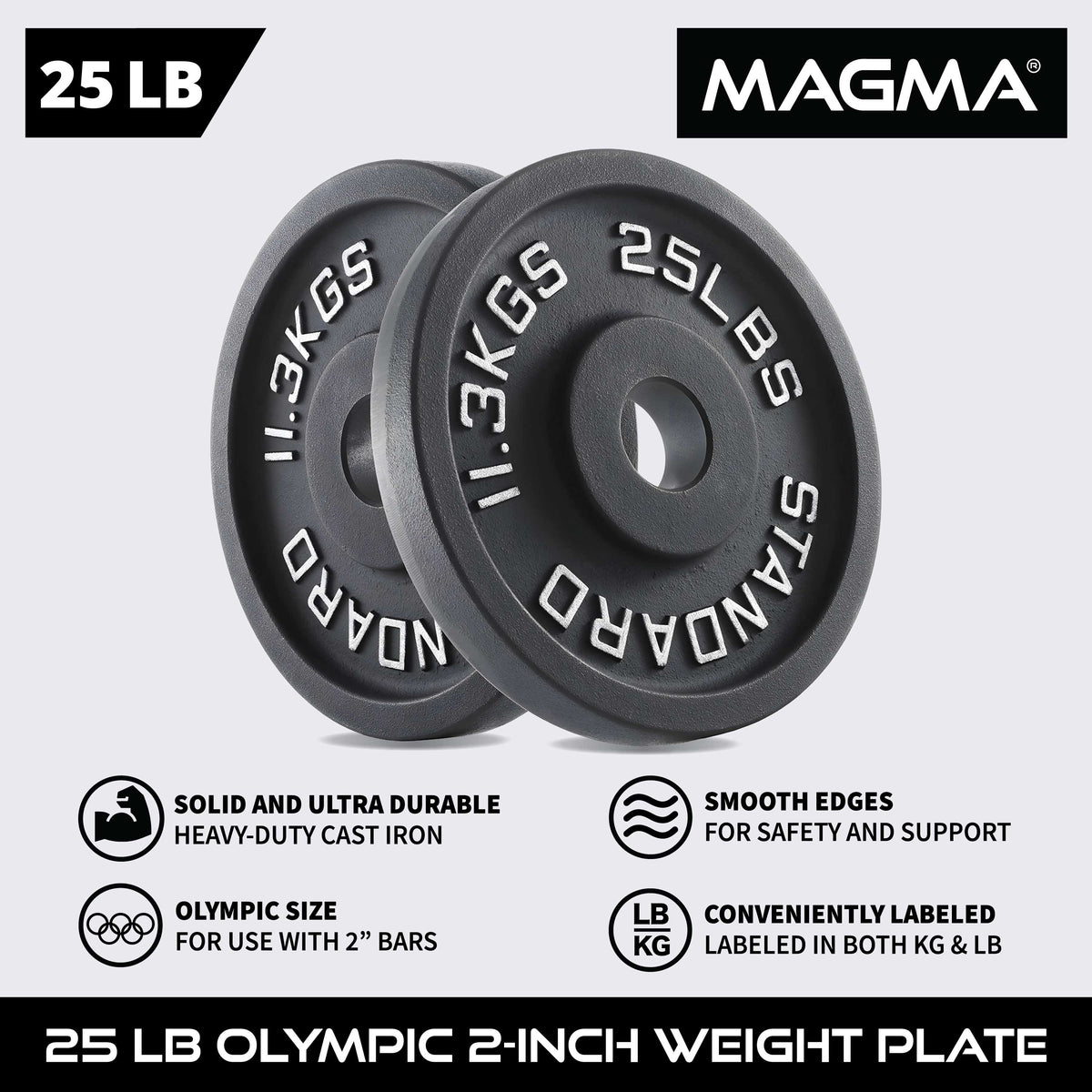 MAGMA Olympic Cast Iron Weight Plates