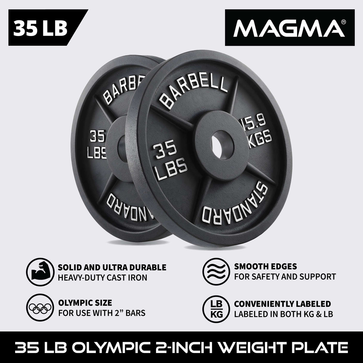 MAGMA Olympic Cast Iron Weight Plates