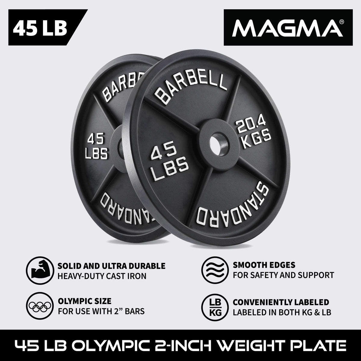 MAGMA Olympic Cast Iron Weight Plates