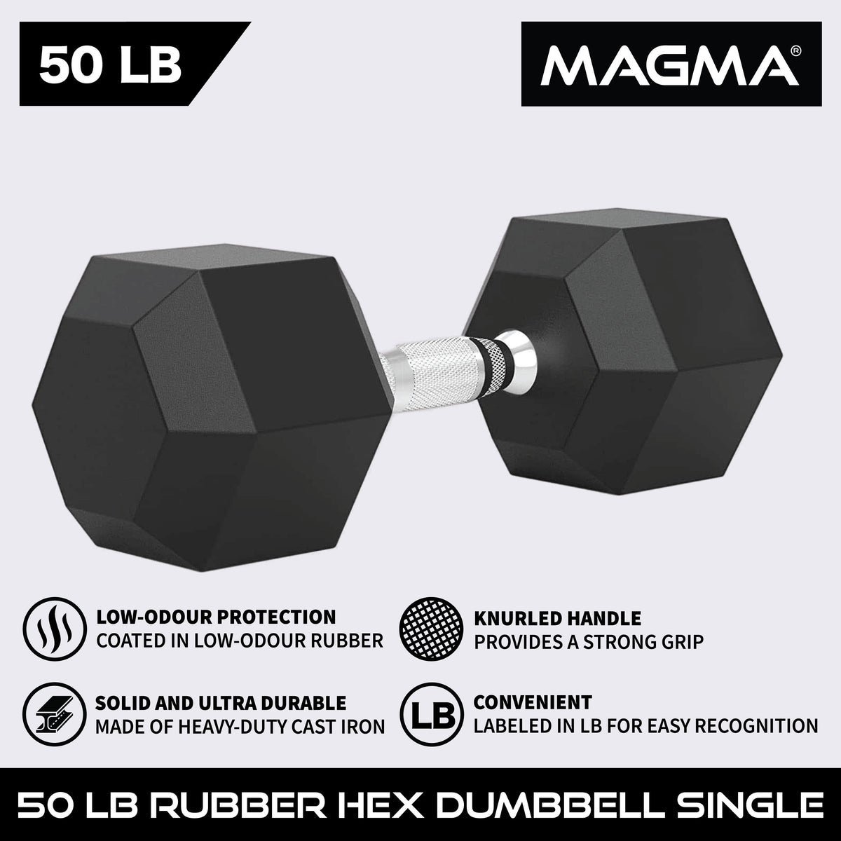 MAGMA Rubber Hex Dumbbells
