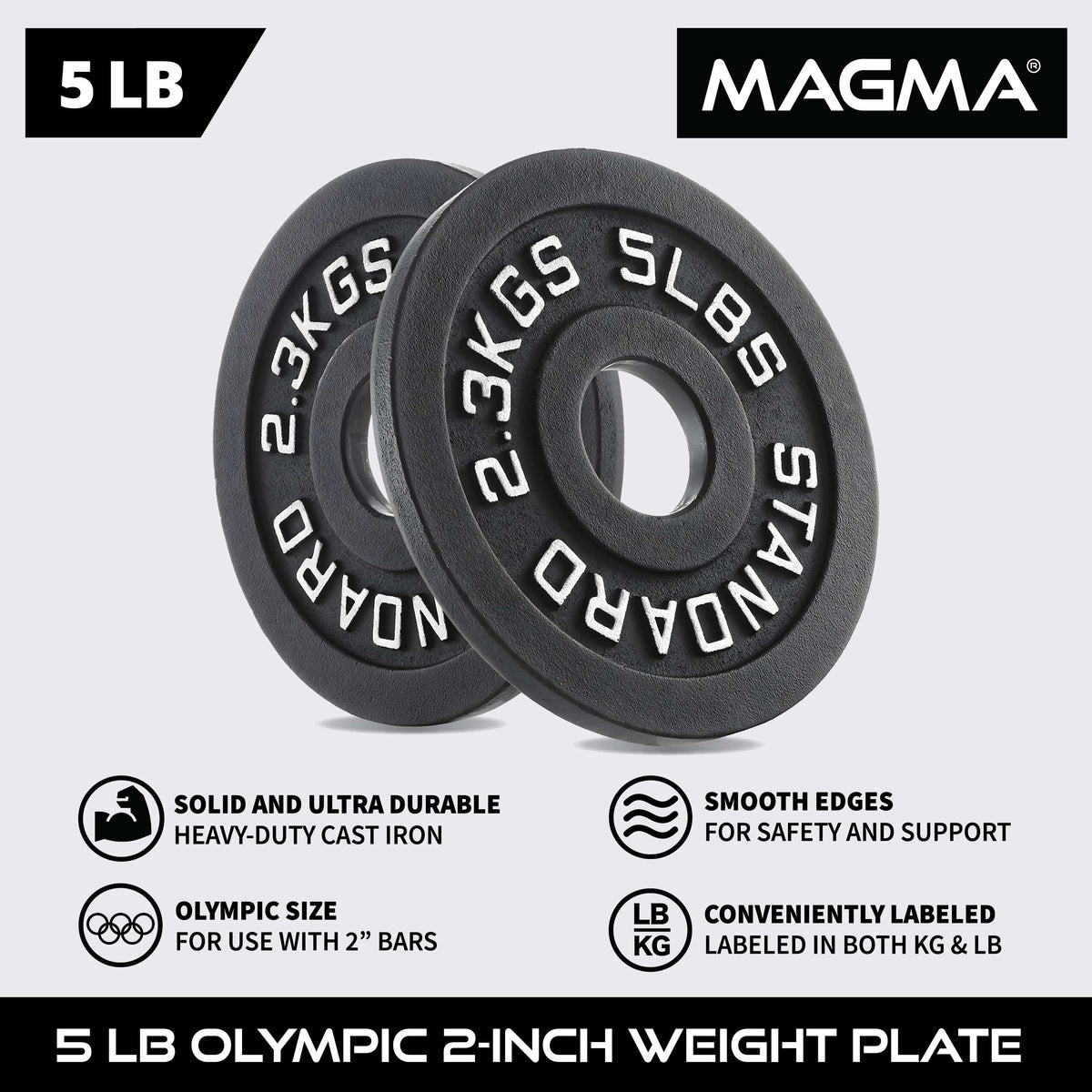 MAGMA Olympic Cast Iron Weight Plates