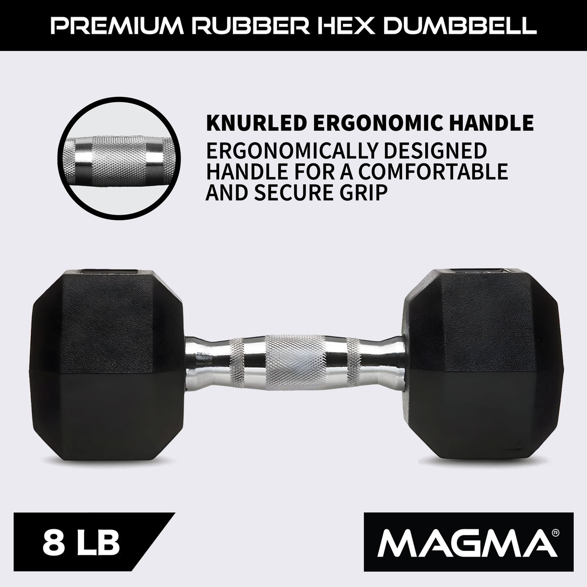 MAGMA Rubber Hex Dumbbells