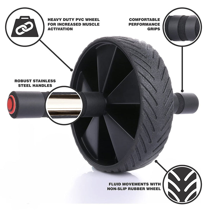 MAGMA Black Ab Wheel Roller Deluxe/ Heavy duty steel with comfortable performance grips
