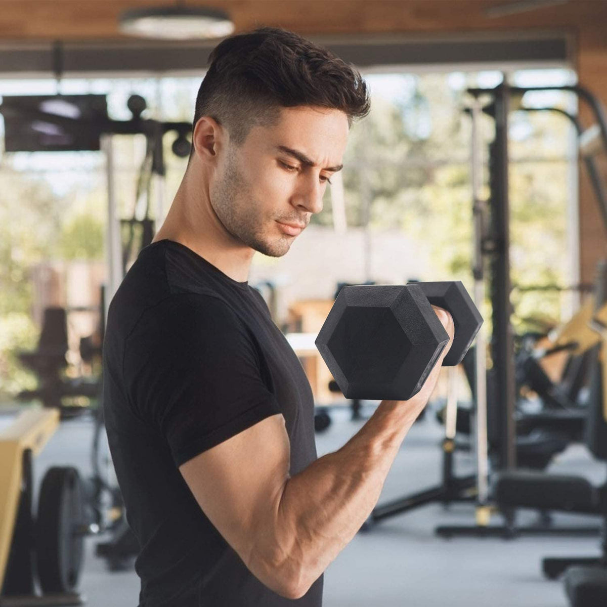 MAGMA Rubber Hex Dumbbells