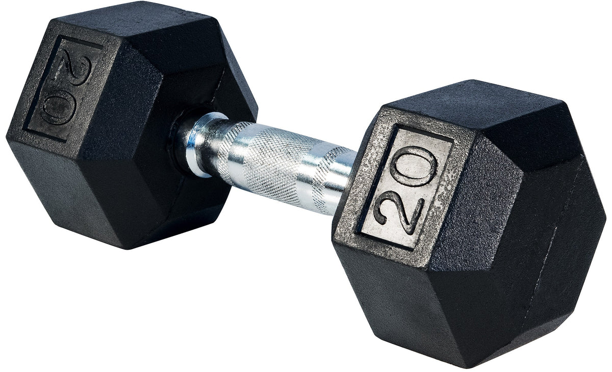 MAGMA Single Rubber Hex Dumbbell - 20 LB