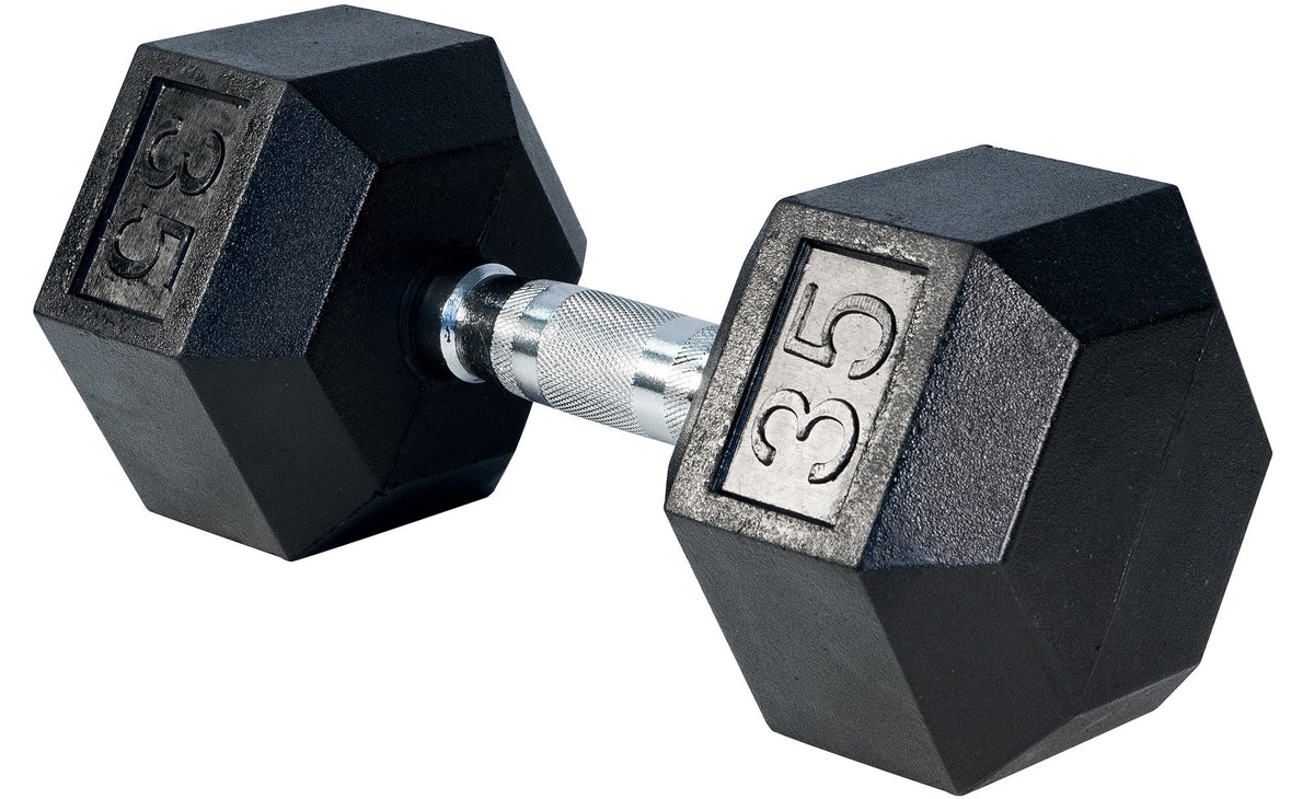 MAGMA Single Rubber Hex Dumbbell - 35 LB
