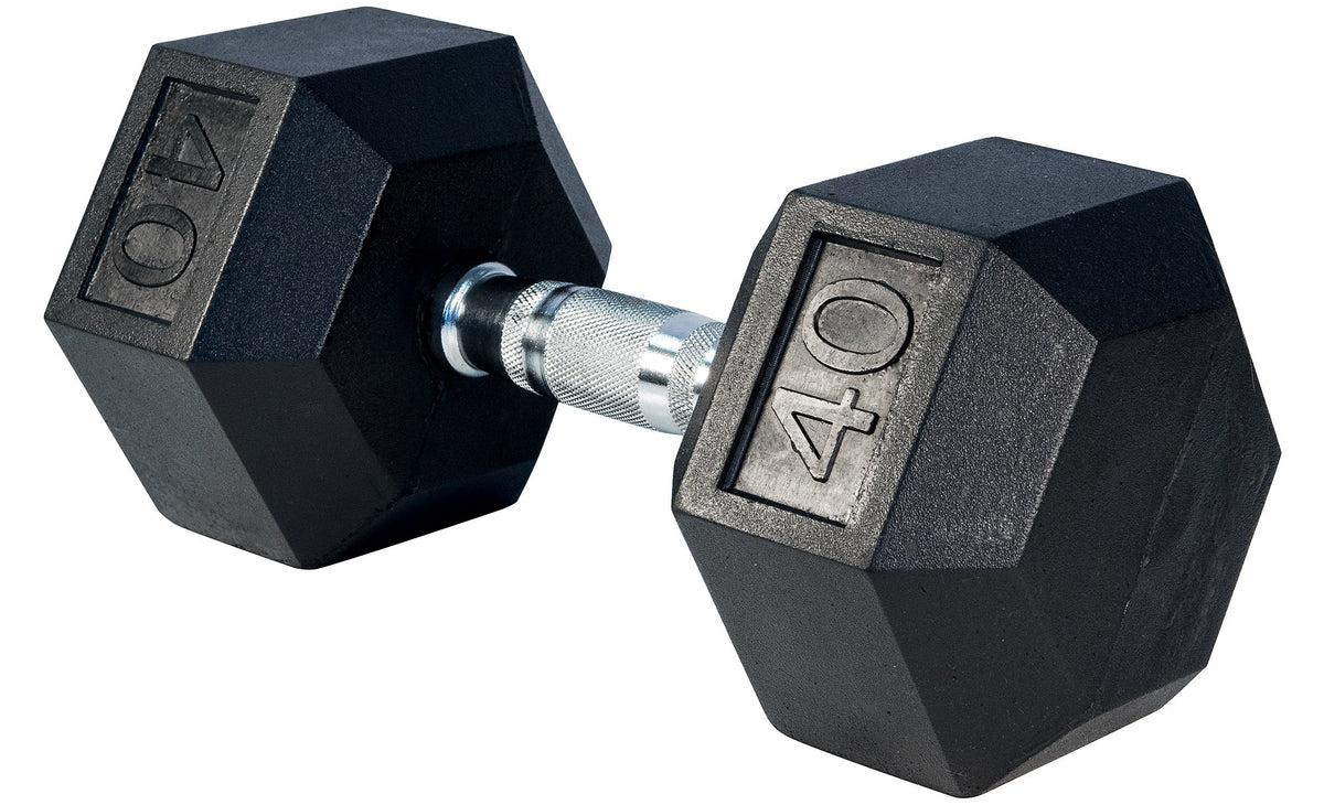 MAGMA Single Rubber Hex Dumbbell - 40 LB