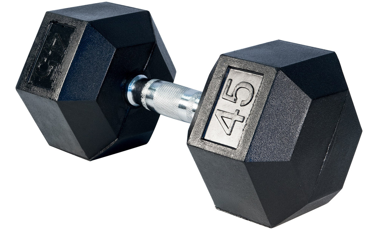 MAGMA Single Rubber Hex Dumbbell - 45 LB