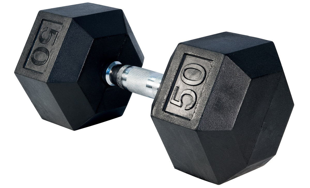 MAGMA Single Rubber Hex Dumbbell - 50 LB